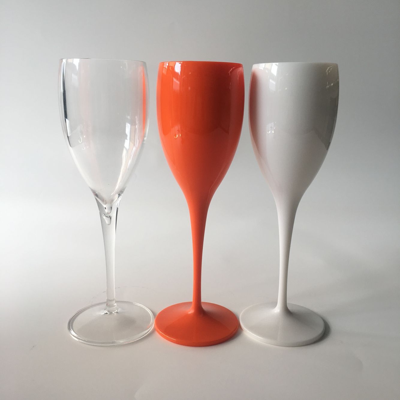 Fabrik direkt plast rödvin bägare plast tall champagne kopp pc akryl ps vinglas: Vit