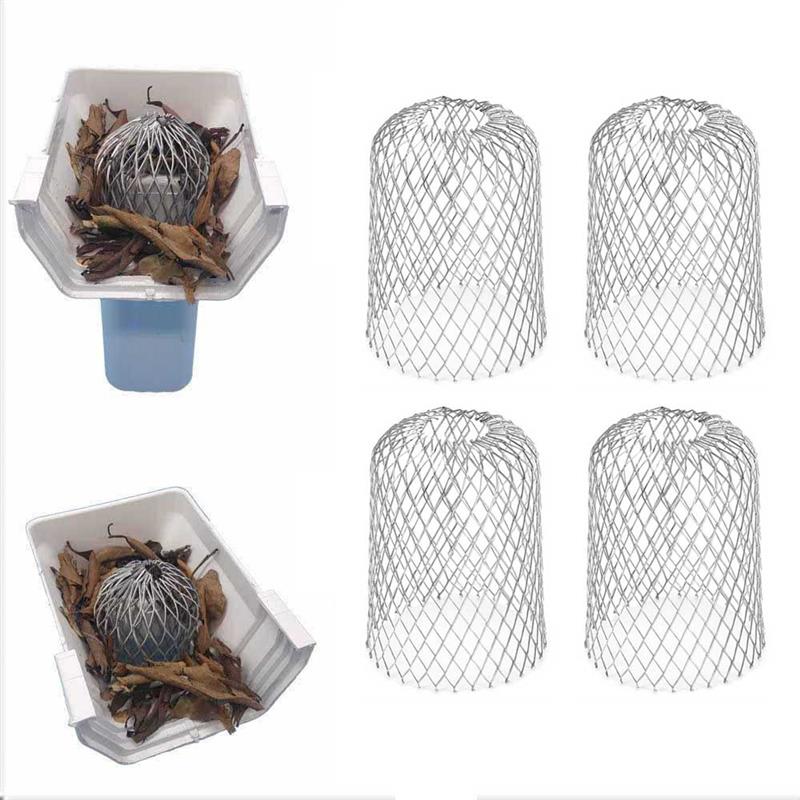 4PCS Roof Gutter Leaves Debris Leaf Filter Aluminum Strainer Stops Blockage Debris Drain Net Cover