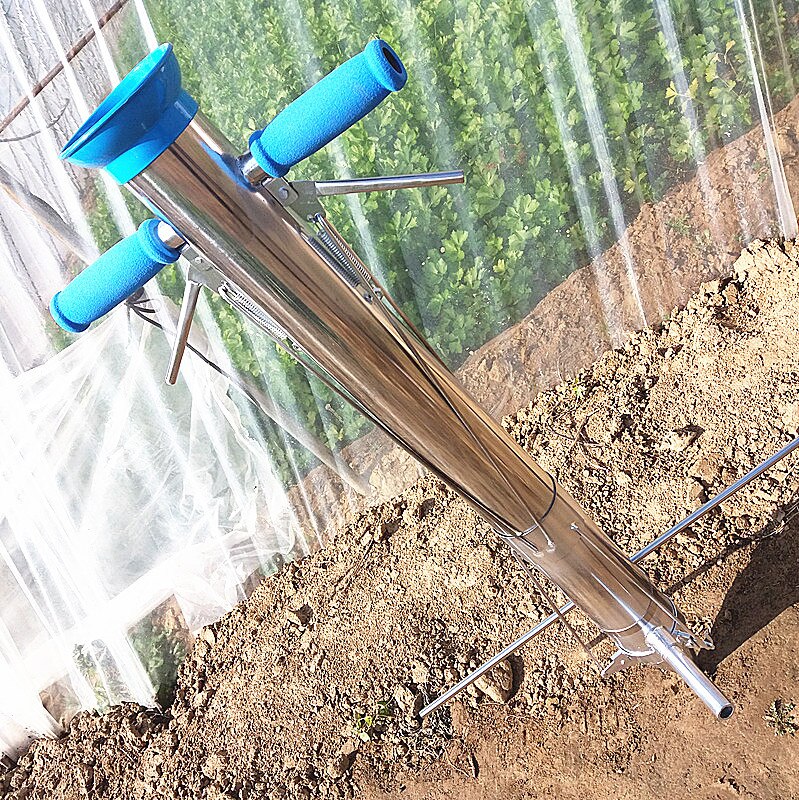 Rapid stainless steel planter Seedling transplanting device Fertilizing seeder for Vegetable Planting garden equipment