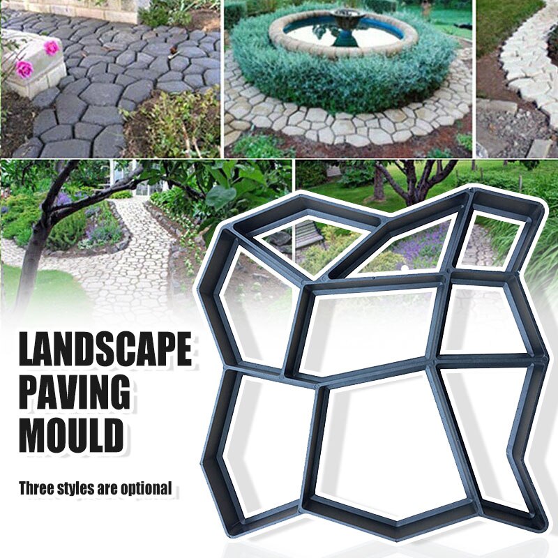 Pavage de chaussée noir irrégulier pour allée, bricolage, outillage décoratif réutilisable, accessoires de décoration pour la maison, le jardin et le chemin