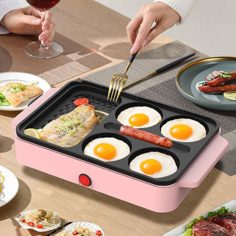 Poêle à frire antiadhésive pour le petit déjeuner, poêle à Steak et à saucisses, électrique, 1000W