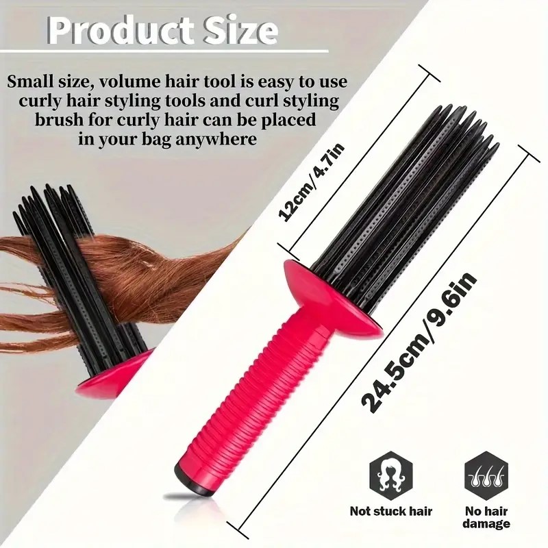 Peigne en rouleau de friser moelleux pour bigoudi, avec antidérapante, outils de coiffure professionnels pour boucles volumineuses, 1/2 pièces