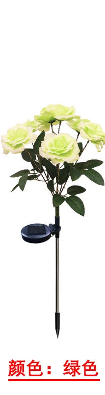 7 Heads Solar Lights Outdoor Decorative Solar Garden Lights Rose Flower Lawn Lamp for Yard Patio Garden Decor: GRAY