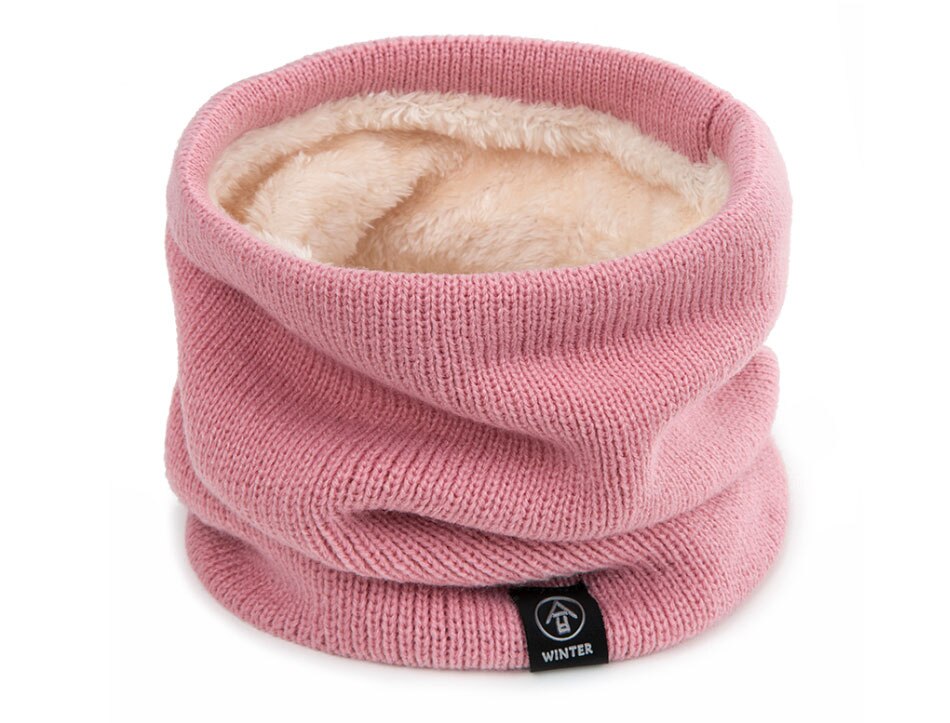 Winter Sjaals Baby Kinderen Jongen Meisje Katoenen Sjaal Mannen Vrouwen Unisex Gebreide Herfst Warm Sjaals Dikker Wol Plus Fluwelen: pink