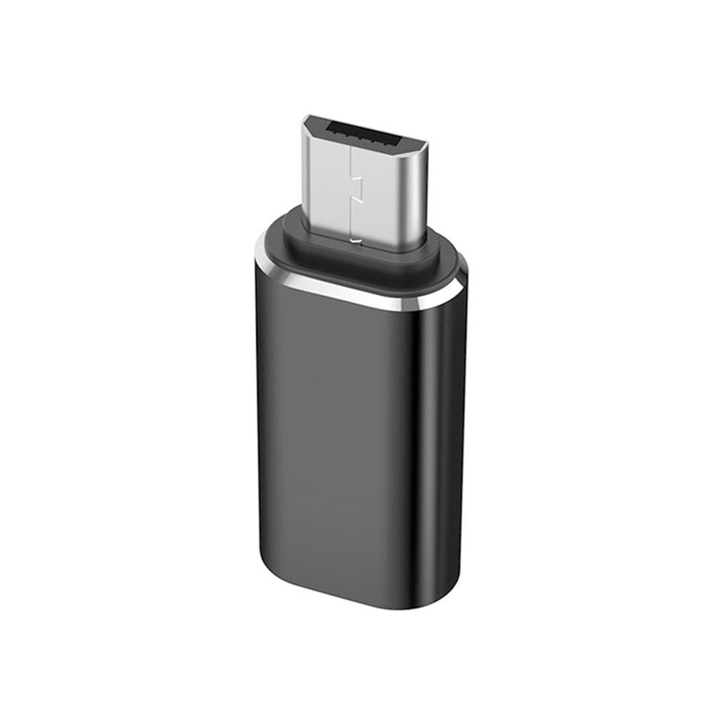 Typ-C Adapter USB C zu Micro USB Kabel Legierung Micro USB Stecker auf Typ C Weibliche Adapter Konverter anschluss für Telefon Tablet: Black