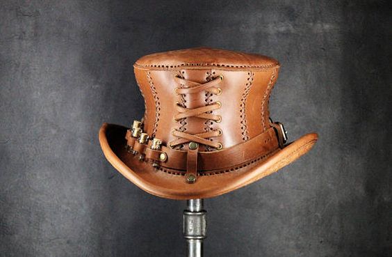 Steampunk diy læder gør det selv papir tegning cowboy hat mønster tegning manuel læder mønster tegning