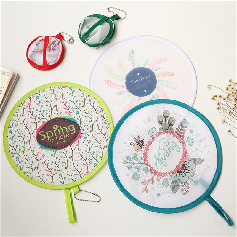1Pc Draagbare Ronde Japanse Stijl Vouwen Fans Hand Fan Voor Wedding Party