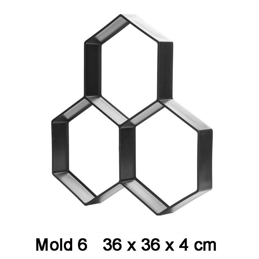 Garden Floor Walk Pavement Mold DIY Manually Paving Cement Brick Stone Road Concrete Path Maker Molds: 06
