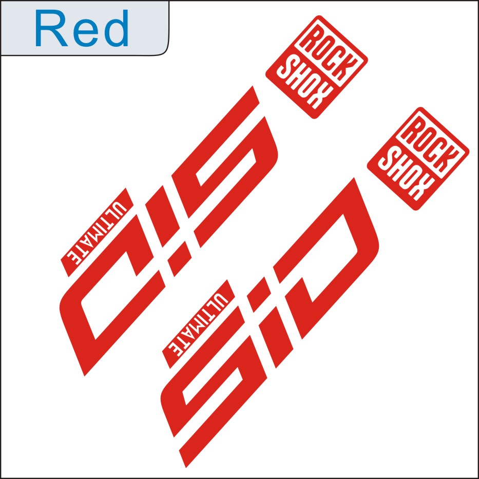 Calcomanías ROCKSHOX SID para bicicleta de montaña, pegatinas para horquilla delantera, calcomanías para horquilla delantera de bicicleta de montaña, pegatinas ULTIMATE, película decorativa,: Rojo