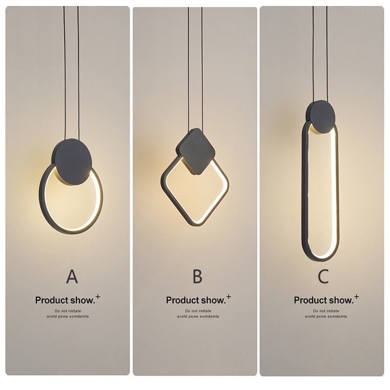 Moderne minimalistische led pandent verlichting geometrische esthetiek woonkamer slaapkamer eetkamer verlichting hanglampen