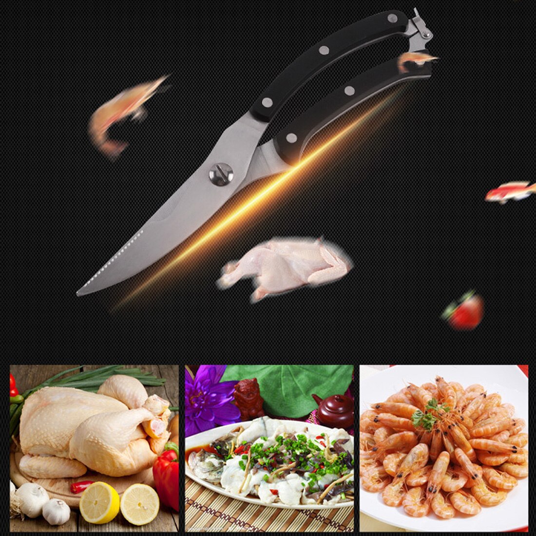 Strong Knives Kitchen Shears Stainless Steel Poultry Fish Chicken Bone Scissors for Kitchen Worldwide Store