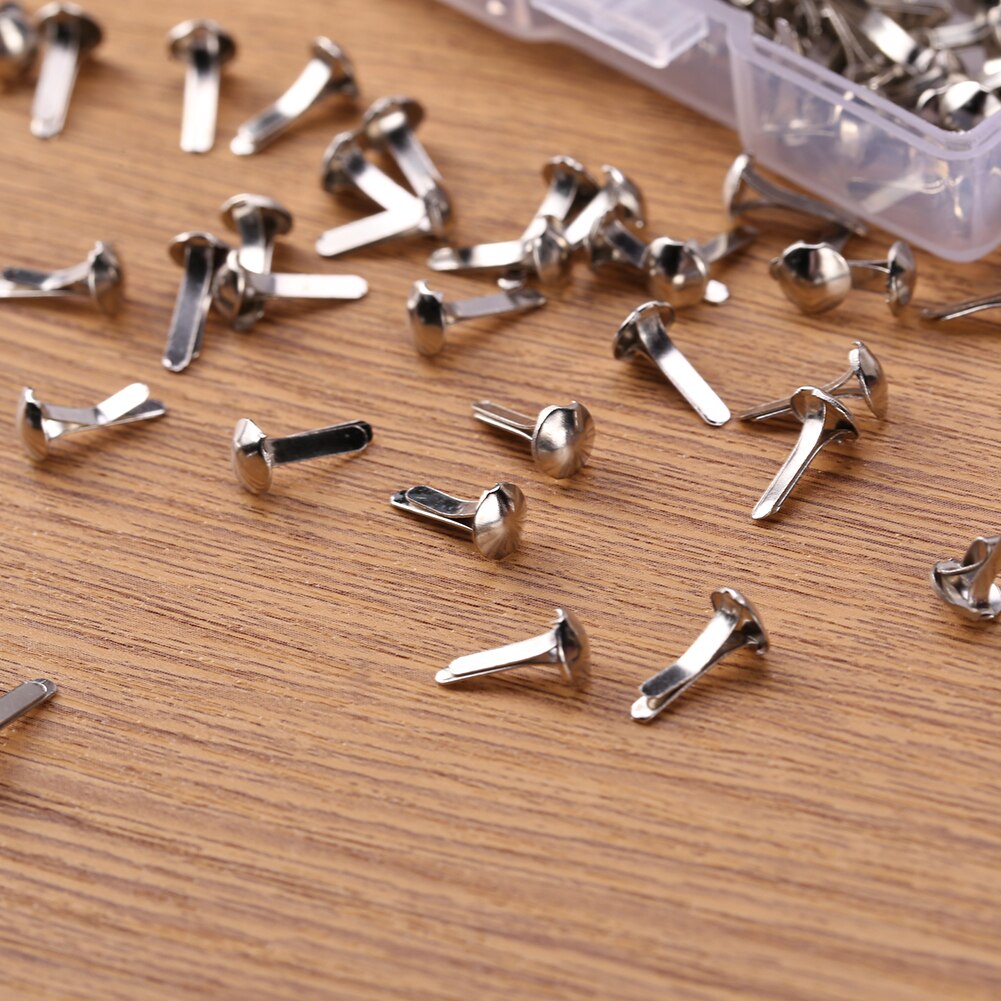 200pcs Mixed Round Scrapbooking Embellishment Fastener Brads Metal Crafts For Diy Handicrafts Decoration Nail Wallet Decor