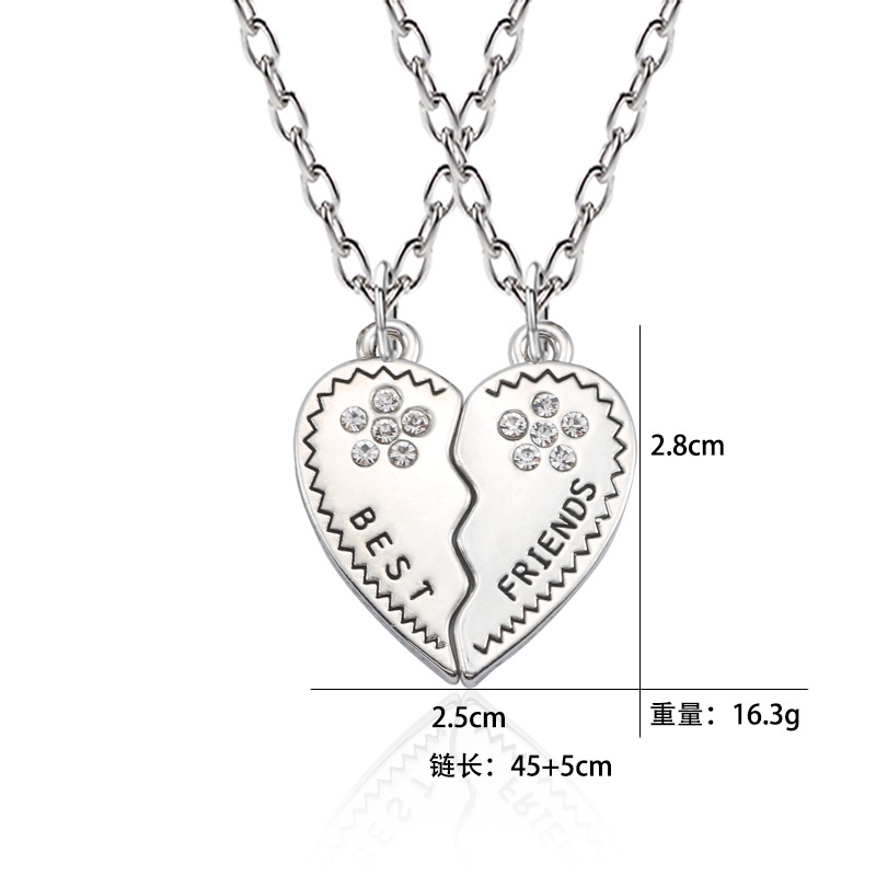 Mode 1 set (2 STUKS) beste Vriend Hart Hanger Beste Vrienden Ketting BFF Kralen Ketting Kinderen Sieraden Meisjes