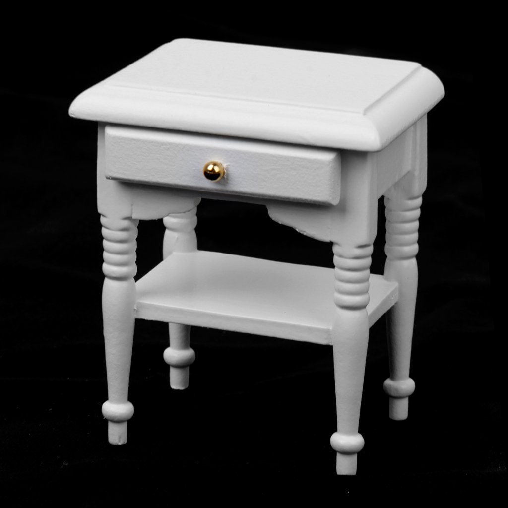 ABWE Beste 1/12 2x pop bed kast miniatuur modellen meubilair home decoratie wit hout