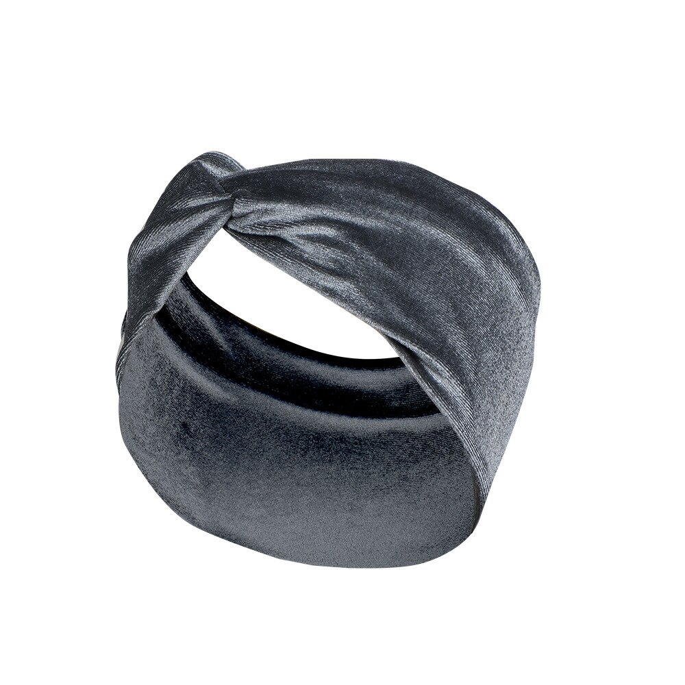 Bandeau en velours doré, couleur unie brillante, nœud croisé polyvalent, accessoires de cheveux pour femmes, Turban large pour dames: GY