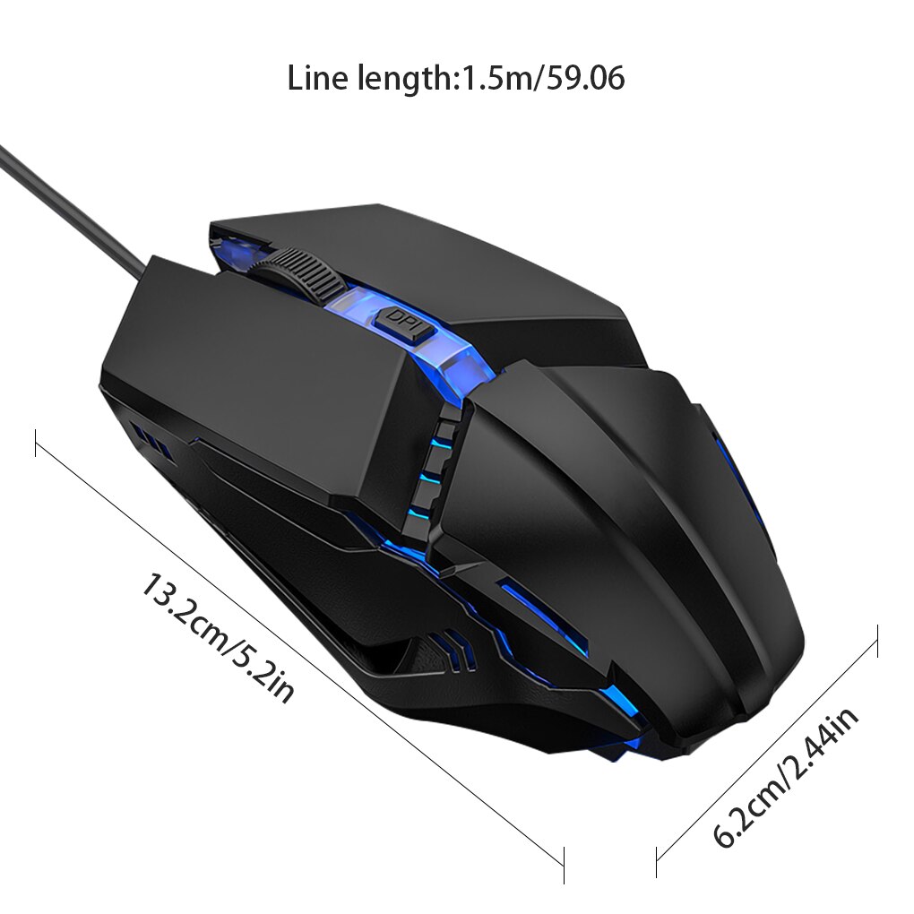 Wired Gaming Mouse Gamer 3200DPI USB Ergonomic Mouse Computer Office Sound Silent USB Optical Mice For Macbook Laptop PC