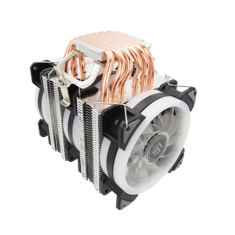 ALSEYE ST-90 CPU Refroidisseur 6 caloducs avec RGB Ventilateur 4pin PWM 90mm CPU Ventilateur pour Ordinateur LGA775/ 115x/1366 AM2/AM3/AM4