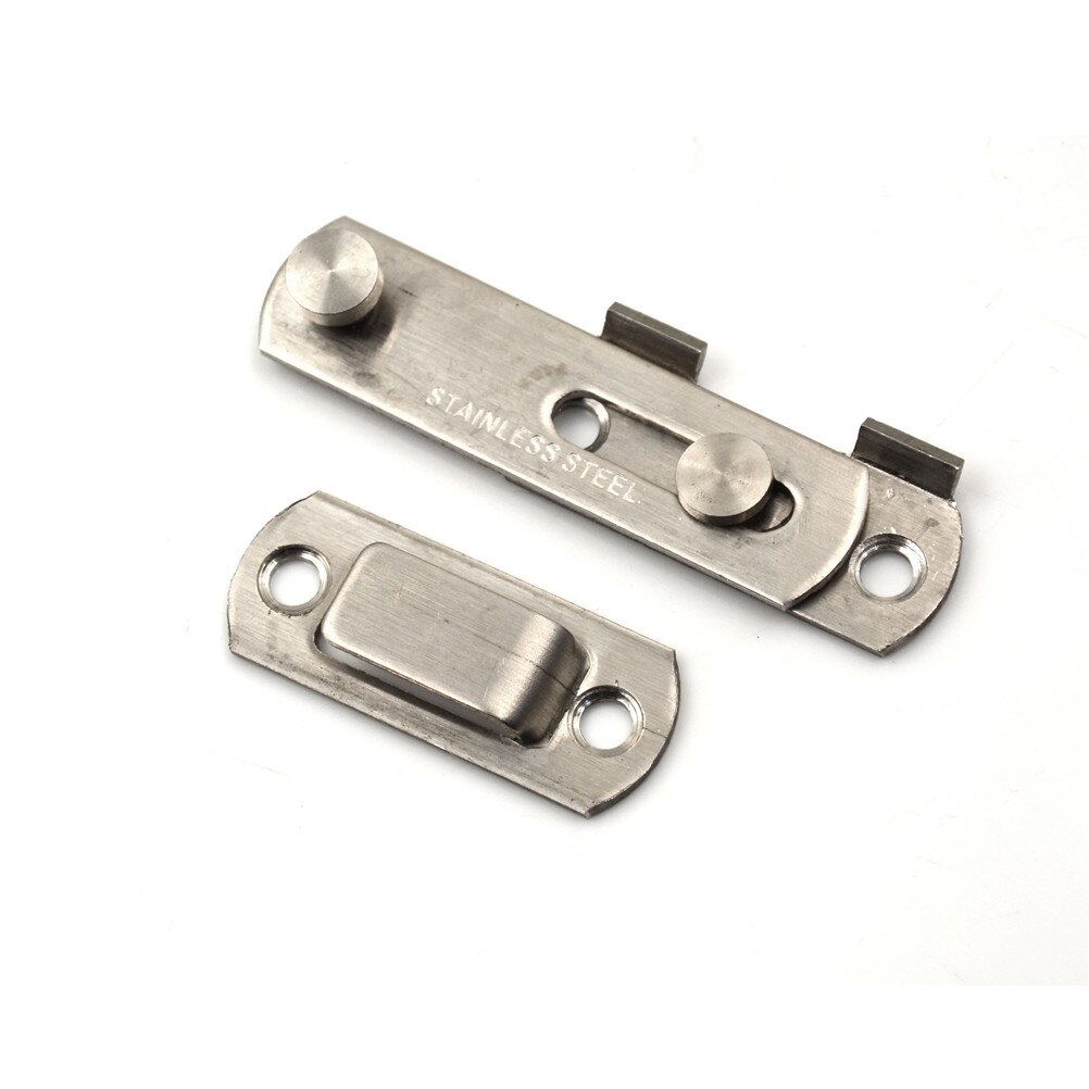 1set Stainless Steel Slide Lock Home Safety Gate Door Guard Latch Bolt +4 Screws 20x50x70mm
