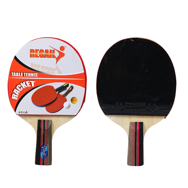 2 teile/los Tischtennis Schläger Doppel Gesicht Pickel In Lang Kurz Griff Ping Pong Paddle Schläger Set Mit tasche 3 Bälle