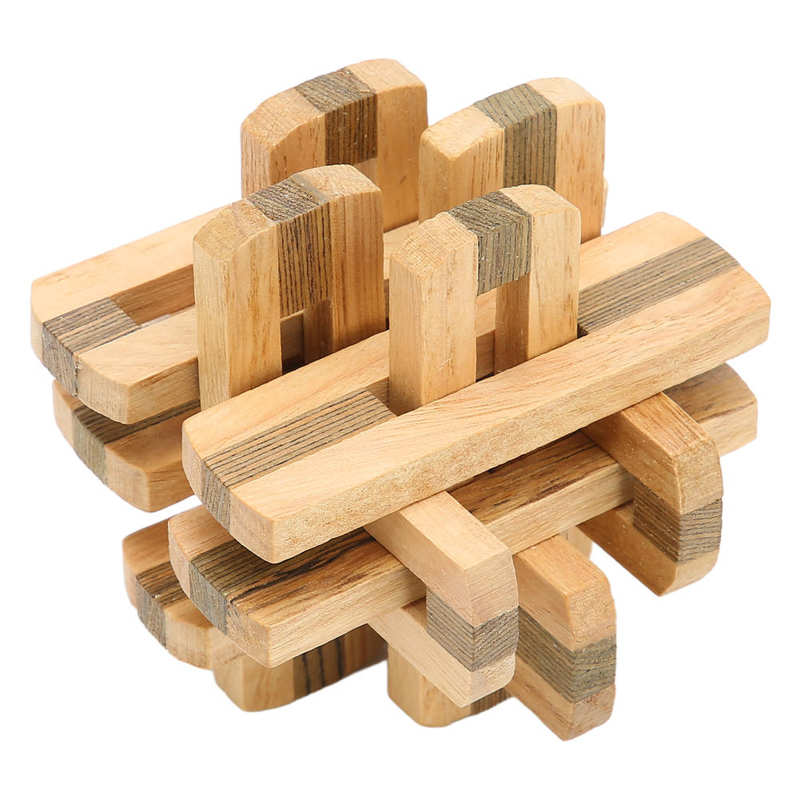 Wooden Interlocking Puzzles Improve Flexibility Wooden Unlock Interlock Toy for Elderly for Home Play