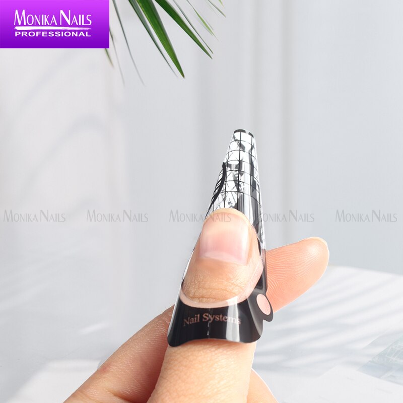 Coccinelle forme ongles formes 100 pièces papier plateau français manucure ongle autocollant protecteur porte-papier Extension forme Gel nail Art outil