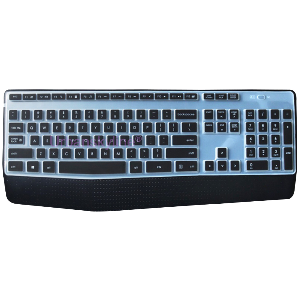 MK345 Keyboard Cover for Logitech K345 MK345 Protective Protector Skin Case Black Clear Silicone TPU Skin Computer