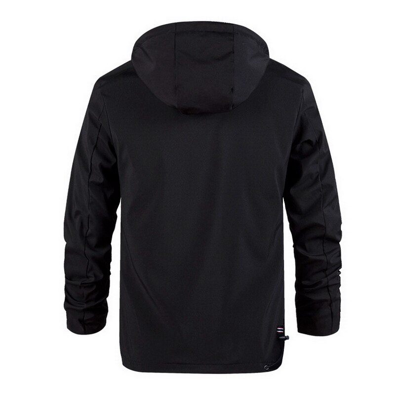 Lente Herfst Outdoor Dunne Wandelen Jas Heren Hooded Effen Kleur Windjack Jas Winddicht Waterpoof Grote Maat Jas Mannen