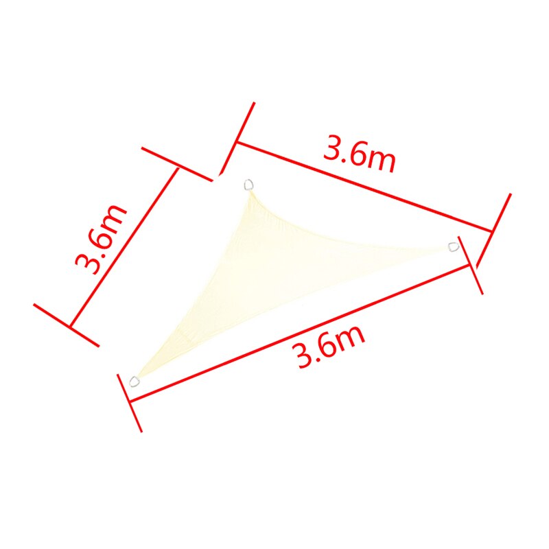 Waterproof Sun Shelter 300D Outdoor Yard Garden Shade Sails Triangle Large Swimming Patio Pool Canopy Camping Awning: 3.6mx3.6mx3.6m cream