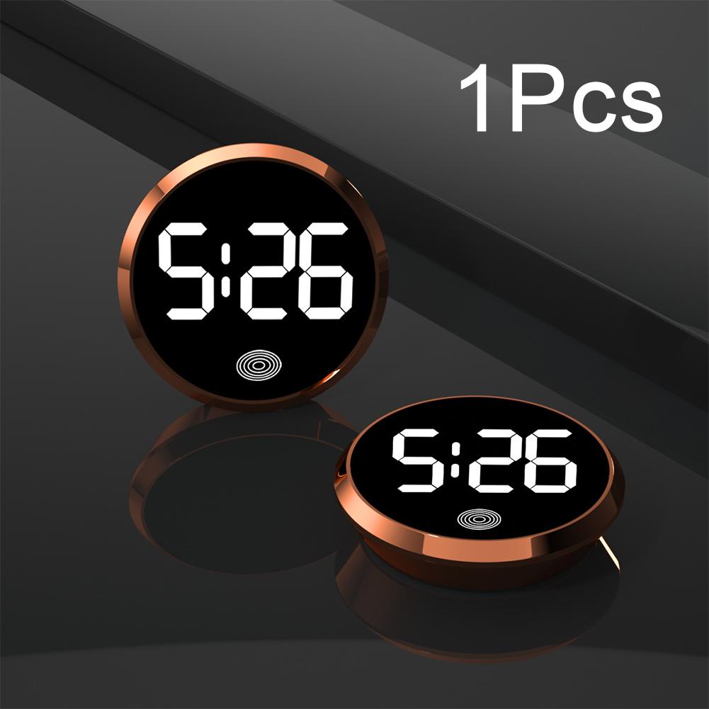 Reloj Digital luminoso LED para coche, Mini relojes digitales adhesivos internos, adorno para coche, accesorios para coche: Rojo