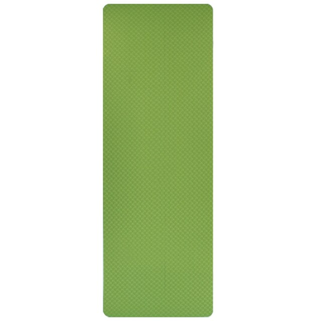 6mm tpe-yogamatten-pads mit positionierungslinien, rutschfeste teppichmatten für fitness, pilates, gymnastik, yoga und andere sportarten: Grüne einfarbige farbe