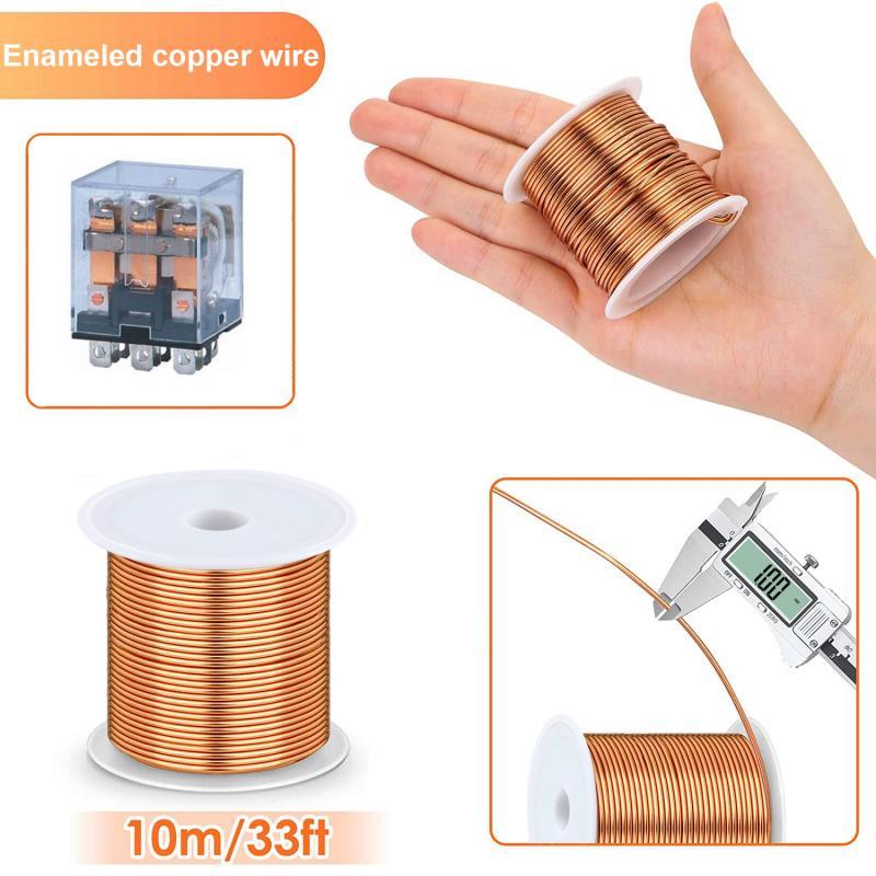 Cable de cobre de 0,06mm, 0,08mm, 0,1mm, 0,15mm, 0,2mm, 0,25mm, 0,3mm-0,65mm, Cable magnético, bobina de alambre de bobinado de cobre esmaltado