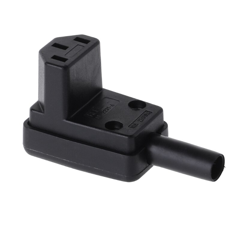 W3JB 90 Degree Angled IEC 320 C13 Female Plug AC 10A 250V Power Cord Cable Connector