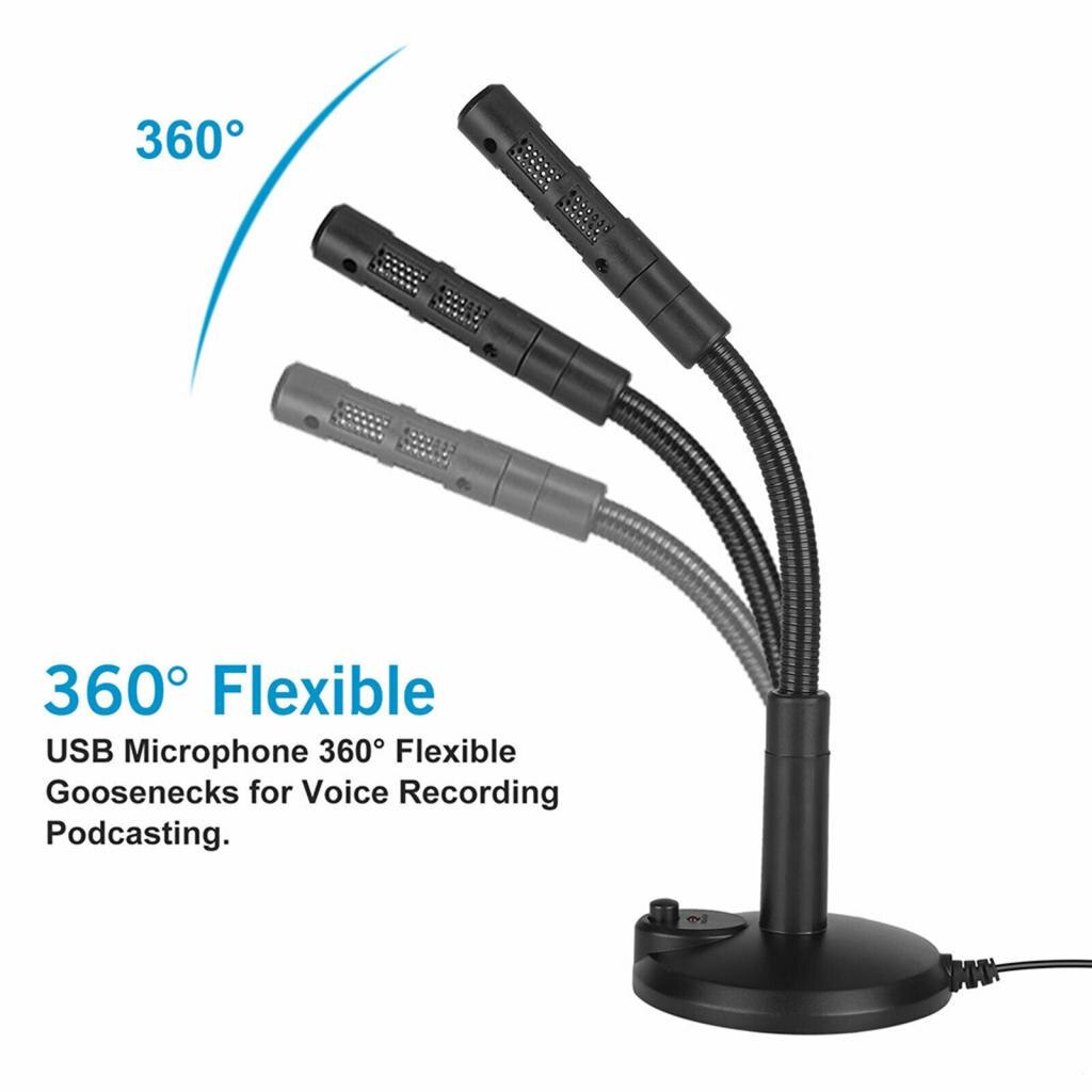 USB Desktop Noise Cancelling Mic Microphone for PC Computer Laptop
