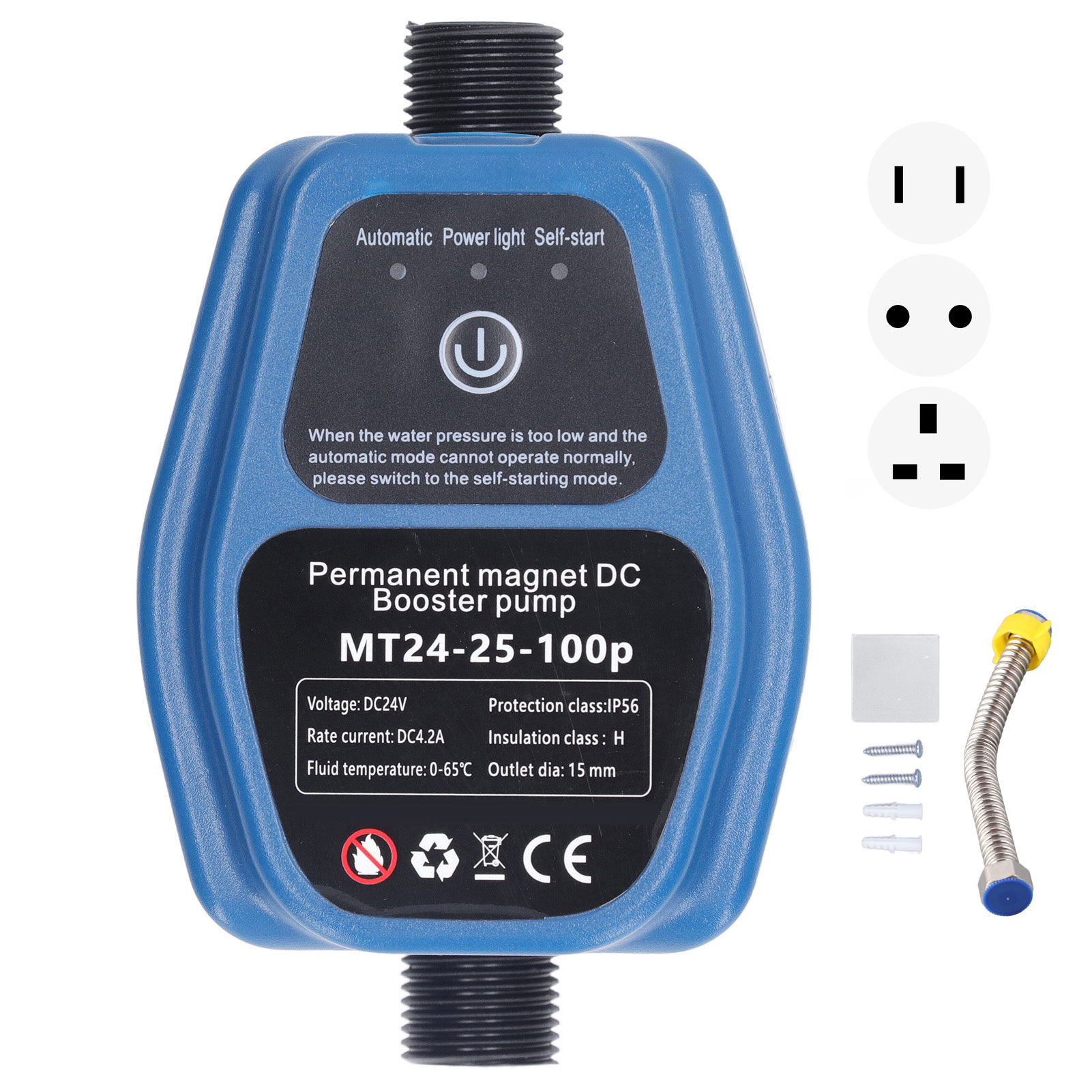 Waterdrukverhogingspomp 100w 24v 25l ip56 intelligente, automatische douchedrukverhogingspomp met sensor