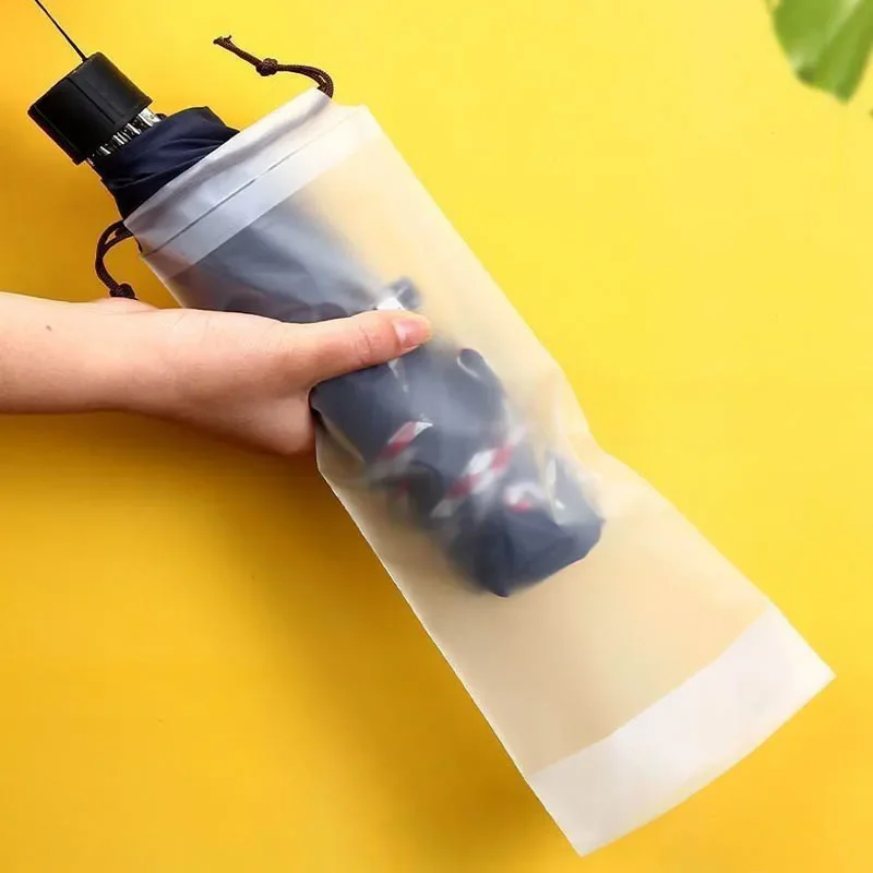 Doorschijnende paraplu-opbergtas Draagbare tas met trekkoord Herbruikbare waterdichte paraplu-opberghoes Home Organizer Supplies