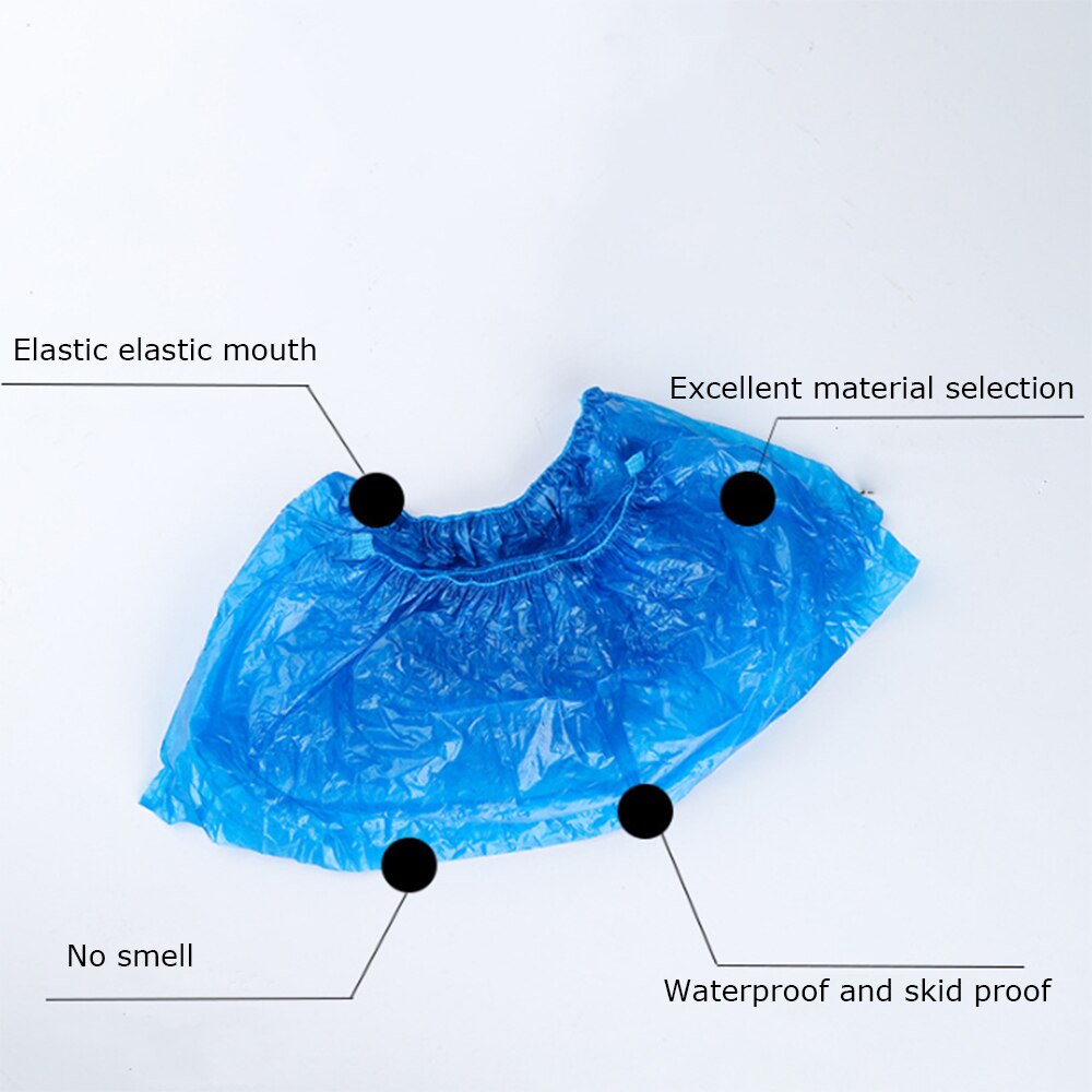 50/250pairs Disposable Shoe Covers Waterproof Safety Boot Shoes Cover Plastic Elastic Protective Homes Overshoes