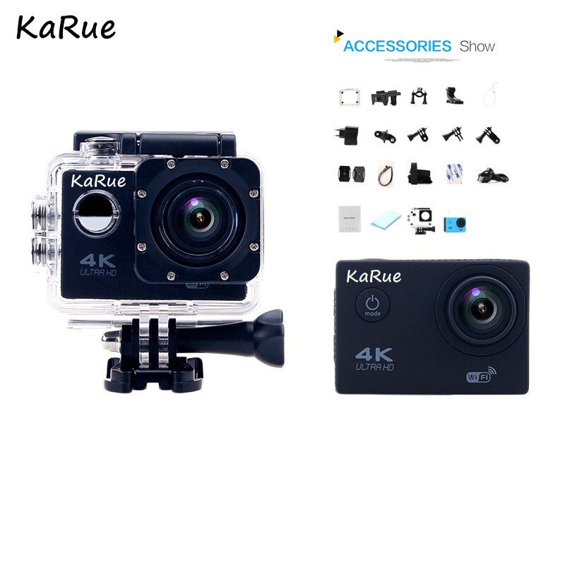 KaRue F60/F60R Action Camera Underwater Ultra HD 4K WiFi 30M Outdoor Sports Camera 2.0" LCD 1080p 60fps Camera Free S