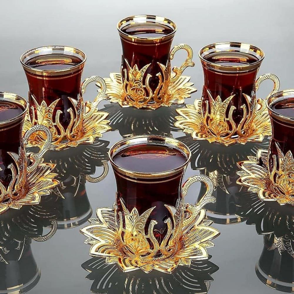 Turkiska tekoppar set arabiskt glas kopp mugg kaffe gjord i turkiet bästa handgjorda koppar vatten zamzam serveringsglas tefat