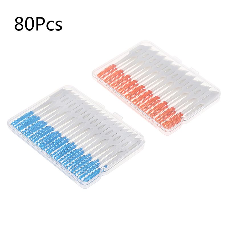 80 Pcs Zachte Massage Tandvlees Tandvlees Rager Massage Tandenstoker Tandenborstel Floss Tandheelkundige Flosser Pick Tand Schoon Gereedschap