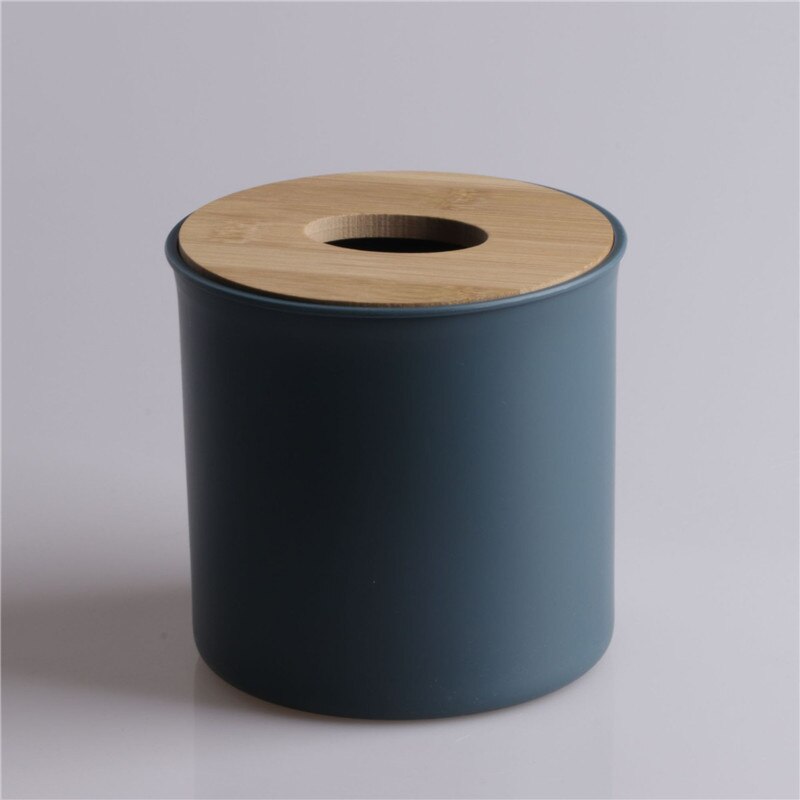 Round tissue holder Plastic Paper Rack Bamboo Roll Paper Napkin Tray Office Table Accessories Papers Holder tissue holder napki: Green  
