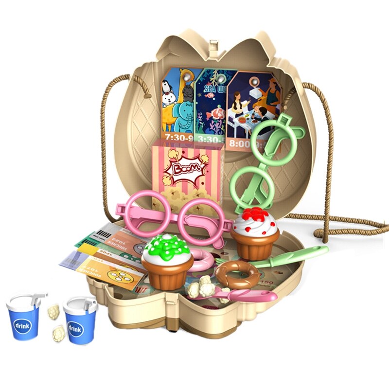 Dessert Speelgoed Set Kinderen Speelhuis Speelgoed Kit Voedsel Set Rollenspel Schoudertas Speelhuis Speelgoed Voor 3 jarigen: Default Title