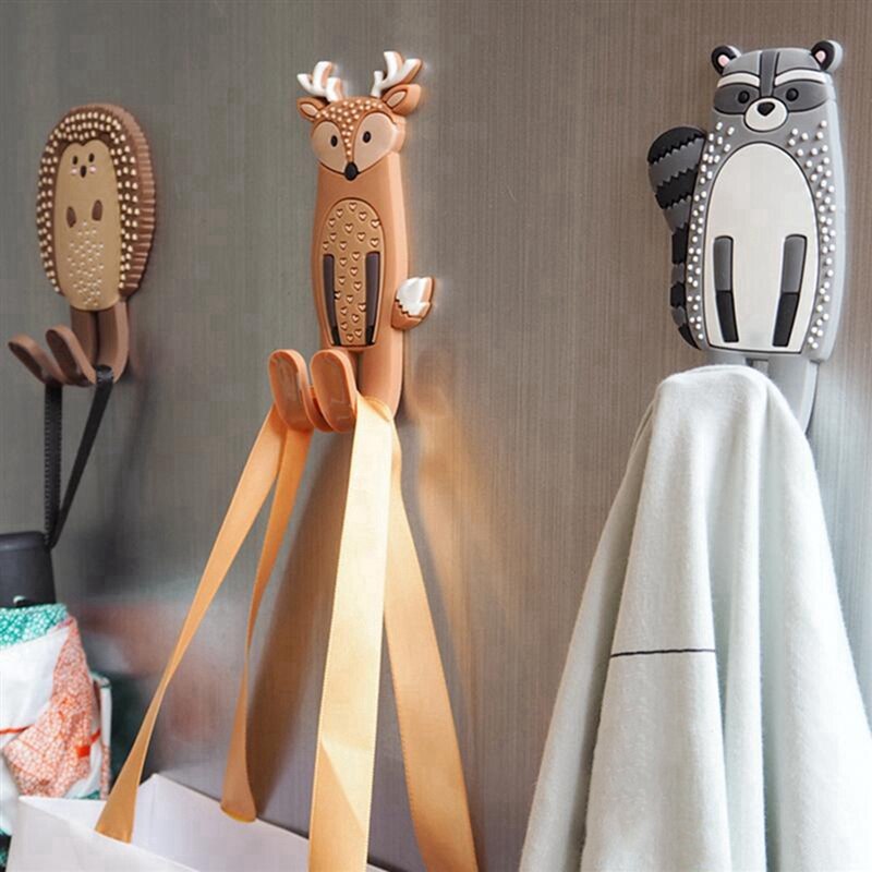 Unieke Multifunctionele Cartoon Dieren Magnetische Haken Verwijderbare Decoratieve Koelkast Sticker Koelkast Bericht Magneet Sleutel