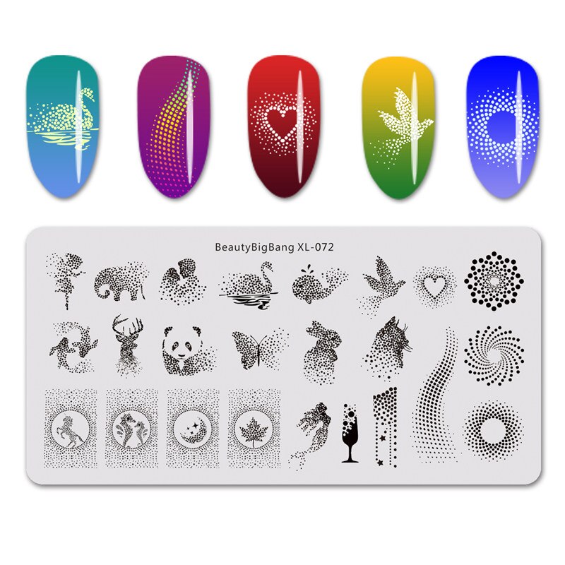 BeautyBigBang Stamping Plates for nails Flower butterfly Theme Nail stamping Plates Template Rectangle Nail Art Stencils XL-068: 72
