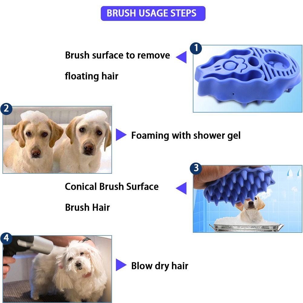 Silicon Pet Dog Brush And Comb Bathing Tool Massaging Glove Dog Brush Long Hair Grooming Clean Pet Hair Remover