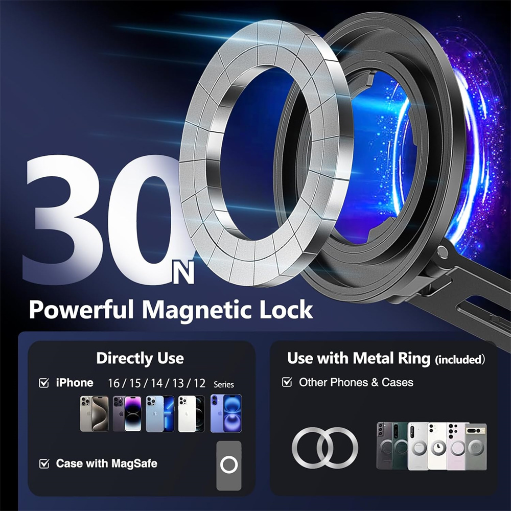 Foldable Magnetic Phone Holder Desktop Lazy Tripod Cell Phone Stand For Magsafe iPhone 16 15 14 13 12 Pro Max Smartphone Bracket