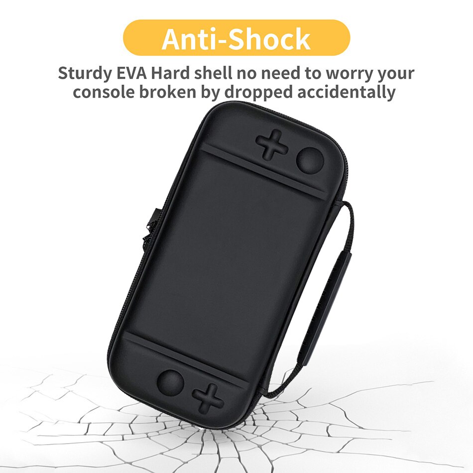 Nintend switch lite bærbar opbevaringspose anti-shock hård shell eva beskyttende bæretaske krystal transparent taske tilbehør
