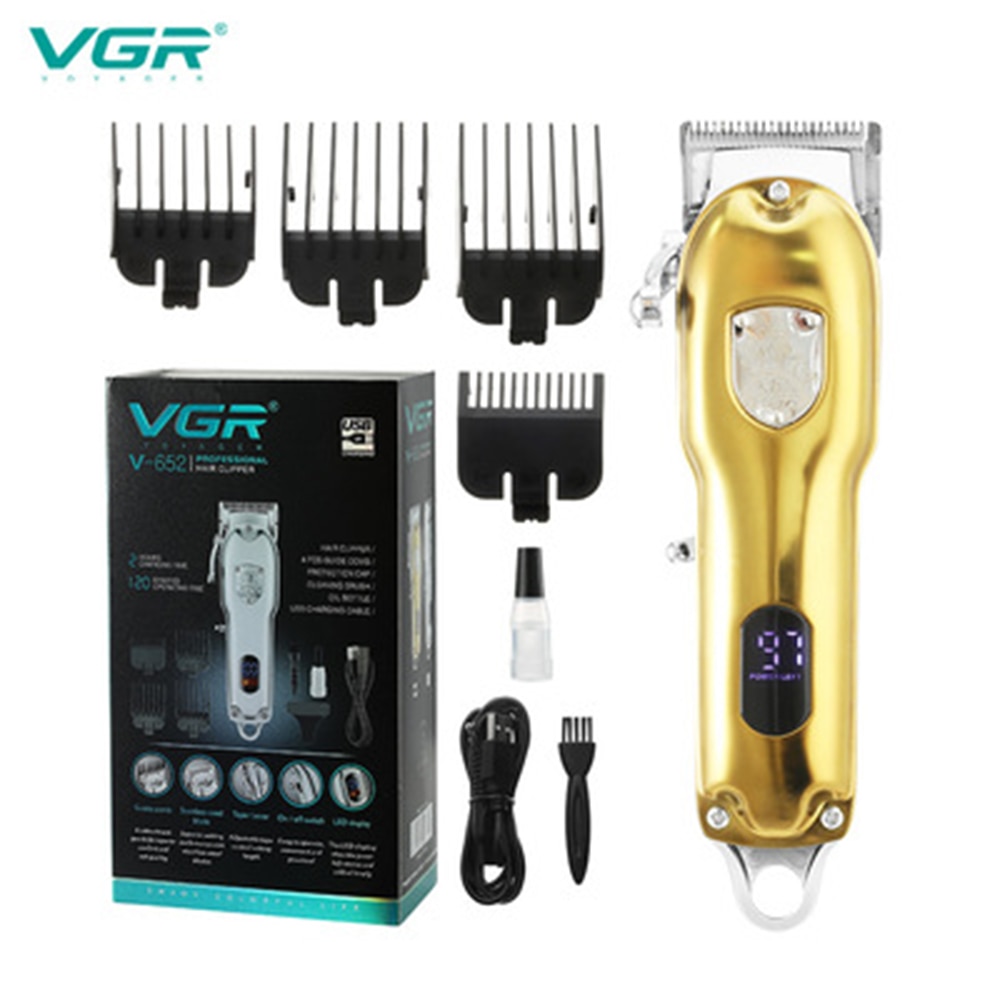 hair clipper hair Trimmer in Hair clippers for men electric trimmers LCD Display machine barber Hair cutter gold: V-652-gold
