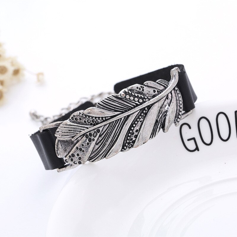 Leder Armbänder für Frauen Kreative blatt drei-dimensional Armbinde Charme Armbinde Weiblichen Schmuck