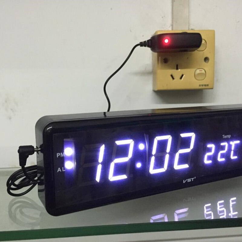 Reloj despertador Digital con 3 alarmas LED, pantalla de temperatura y humedad, reloj de mesa con enchufe europeo para decoración de sala de estar