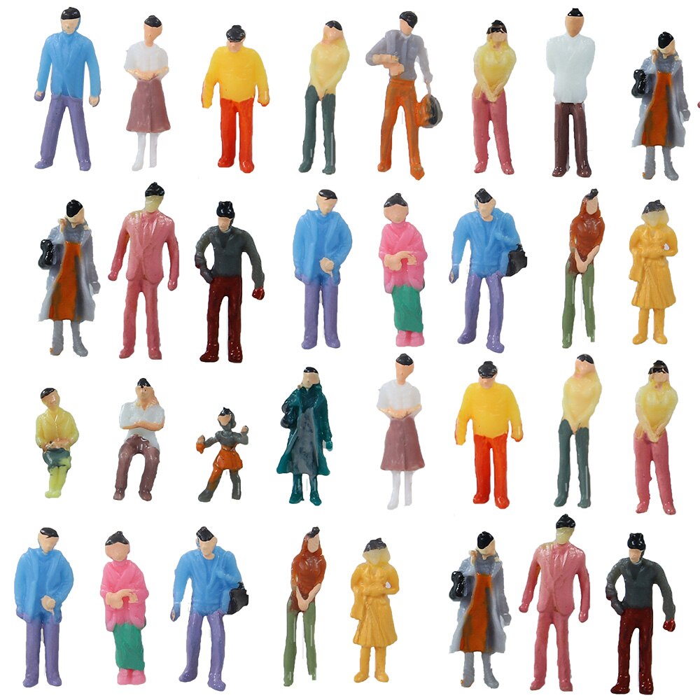 100 Uds. Figuras en miniatura a escala 1:100/150/200, escenas pintadas a escala N, modelado de personas, poses surtidas